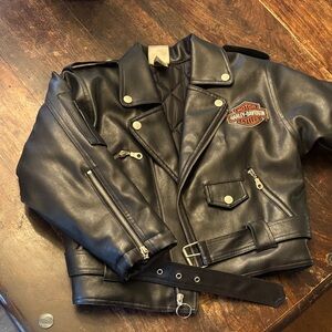 Kids Harley-Davidson Black Leather Biker Jacket